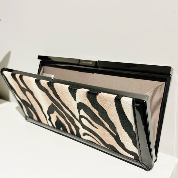 NWT Zebra print Cowhide Clutch - Picture 3 of 4